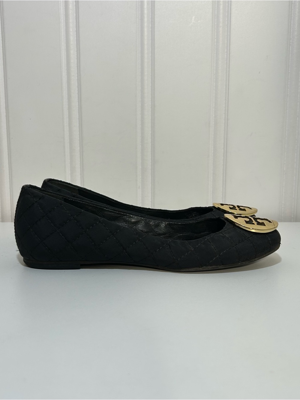 Tory Burch Quinn Quilted Ballet Flats with Gold Accent women’s 6